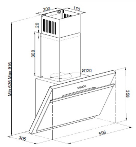 Купить Вытяжка наклонная Simfer 8650SM белый  9081195. Характеристики, отзывы и цены в Донецке