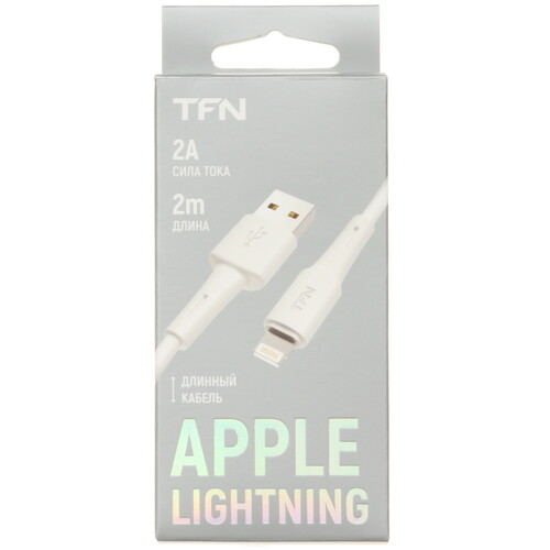 Купить Кабель круглый TFN Lightning 8-pin - USB 2.0 Type-A белый 2 м  9282223. Характеристики, отзывы и цены в Донецке