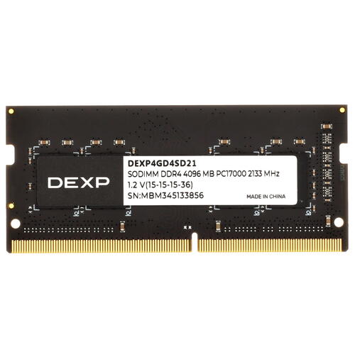 Купить Оперативная память SODIMM DEXP [DEXP4GD4SD21] 4 ГБ  5437506. Характеристики, отзывы и цены в Донецке