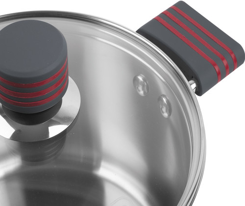 Купить Кастрюля Rondell Stripes RDS-1281 5.8 л 24 см серебристый  9309603. Характеристики, отзывы и цены в Донецке