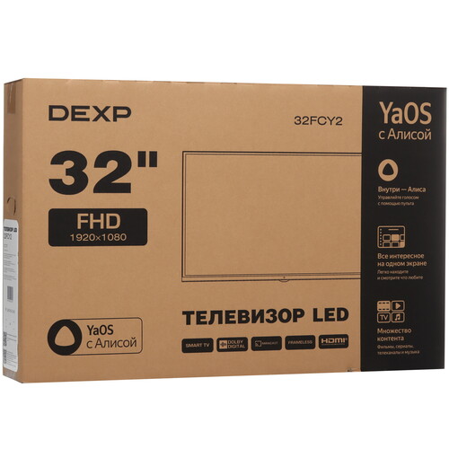 Купить 32" (81 см) Телевизор DEXP 32FCY2 черный  5451455. Характеристики, отзывы и цены в Донецке