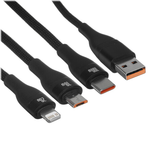 Купить Кабель круглый Baseus Lightning 8-pin, micro USB, USB Type-C - USB 2.0 Type-A, USB Type-C черный 1.2 м  9167179. Характеристики, отзывы и цены в Донецке