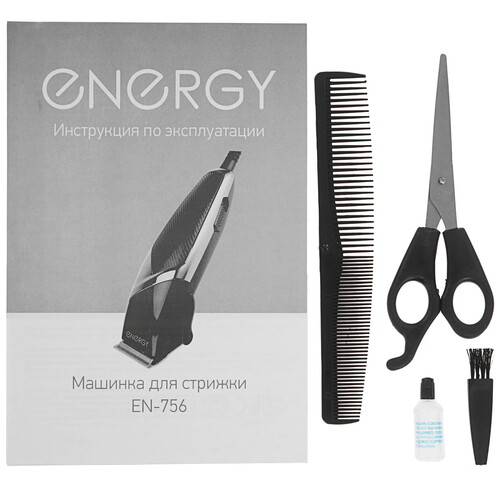 Купить Машинка для стрижки Energy EN-756 черный/серебристый  9146385. Характеристики, отзывы и цены в Донецке