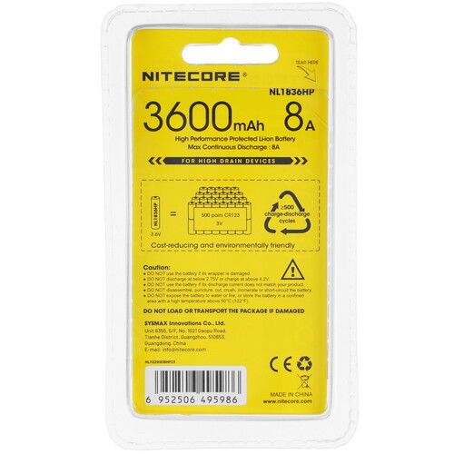 Купить Аккумулятор NITECORE NL1836HP 3600 мА*ч  9170790. Характеристики, отзывы и цены в Донецке