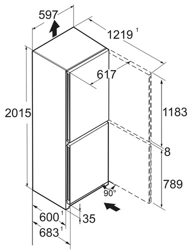 Купить Холодильник с морозильником   Liebherr CNgbc 5723-22 001 черный  9288165. Характеристики, отзывы и цены в Донецке