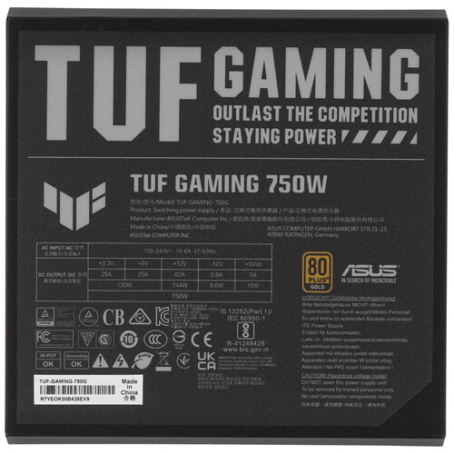 Купить Блок питания ASUS TUF Gaming 750W Gold [90YE00S3-B0NA00] черный  5450536. Характеристики, отзывы и цены в Донецке