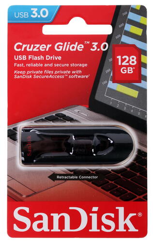 Купить Память USB Flash 128 ГБ SanDisk Cruzer Glide [SDCZ600-128G-G35]  1030123. Характеристики, отзывы и цены в Донецке