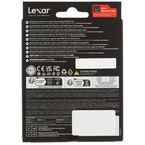 Купить Карта памяти Lexar CFexpress CFexpress Card Type B 2000 ГБ [LCXEXP4002T-RNENG]  9262234. Характеристики, отзывы и цены в Донецке