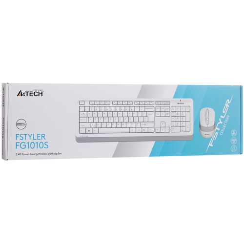Купить Клавиатура+мышь беспроводная   A4Tech Fstyler FG1010S белый  5418123. Характеристики, отзывы и цены в Донецке