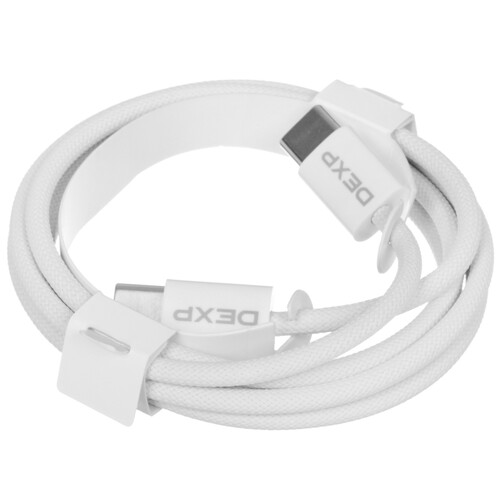 Купить Кабель круглый DEXP USB Type-C - USB Type-C белый 1 м  9201856. Характеристики, отзывы и цены в Донецке