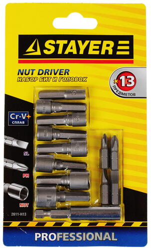Купить Набор бит STAYER STANDARD 2611-H13  6615690. Характеристики, отзывы и цены в Донецке
