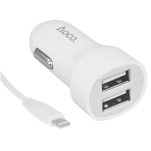 Купить Автомобильное ЗУ Hoco Z2A белый  9237897. Характеристики, отзывы и цены в Донецке