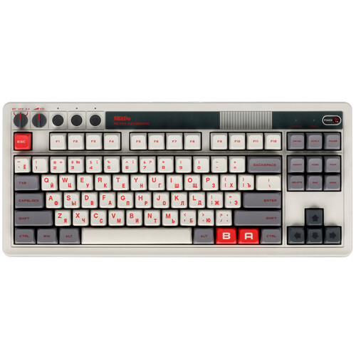 Купить Клавиатура проводная + беспроводная 8BitDo Retro Mechanical Keyboard - N Edition  5432739. Характеристики, отзывы и цены в Донецке