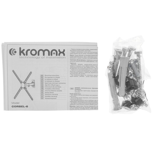 Купить Кронштейн для ТВ Kromax CORBEL-6 черный  9172273. Характеристики, отзывы и цены в Донецке