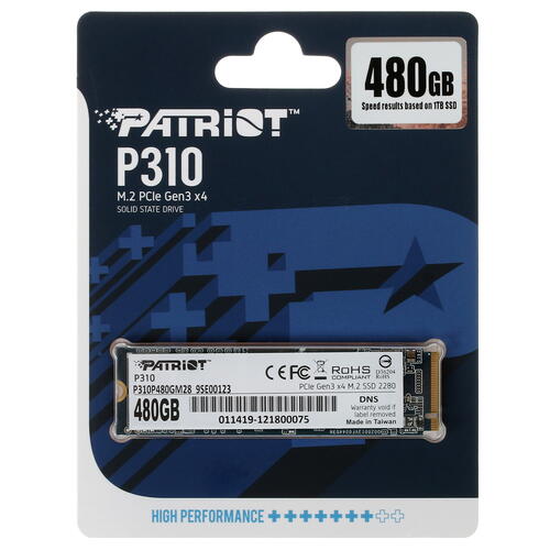 Купить 480 ГБ M.2 NVMe накопитель Patriot P310 [P310P480GM28]  5028698. Характеристики, отзывы и цены в Донецке