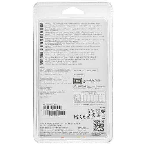 Купить 128 ГБ 2.5" SATA накопитель Apacer AS350 PANTHER [AP128GAS350-1]  4806368. Характеристики, отзывы и цены в Донецке