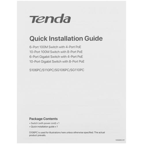 Купить Коммутатор Tenda S110PC  9114620. Характеристики, отзывы и цены в Донецке