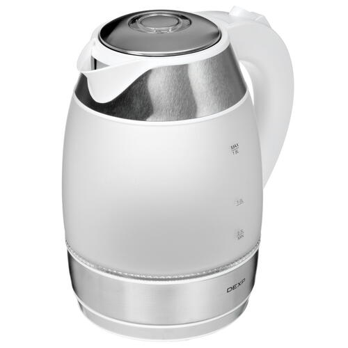 Купить Электрочайник DEXP EK-02GFRW белый  9054090. Характеристики, отзывы и цены в Донецке