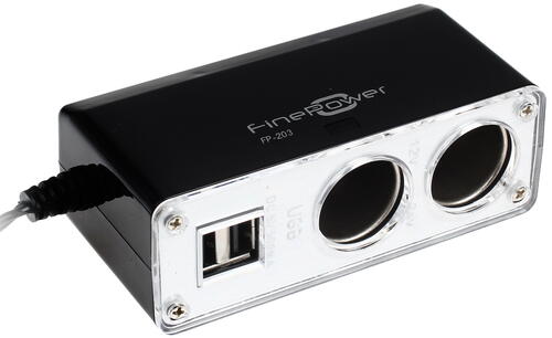 Купить Разветвитель автоприкуривателя FinePower FP-203  1102380. Характеристики, отзывы и цены в Донецке