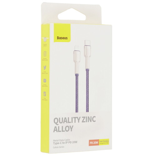 Купить Кабель круглый Baseus Lightning 8-pin - USB Type-C фиолетовый 1 м  9167184. Характеристики, отзывы и цены в Донецке