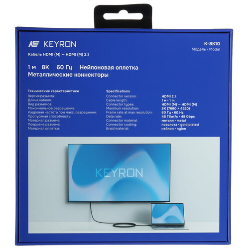Купить Кабель  KEYRON HDMI - HDMI, 1 м  9206732. Характеристики, отзывы и цены в Донецке