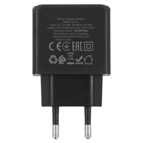 Купить Сетевое зарядное устройство Hoco CS17A черный  5609314. Характеристики, отзывы и цены в Донецке