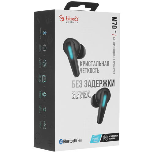 Купить Наушники TWS A4Tech Bloody M70 черный 2021  4781326. Характеристики, отзывы и цены в Донецке