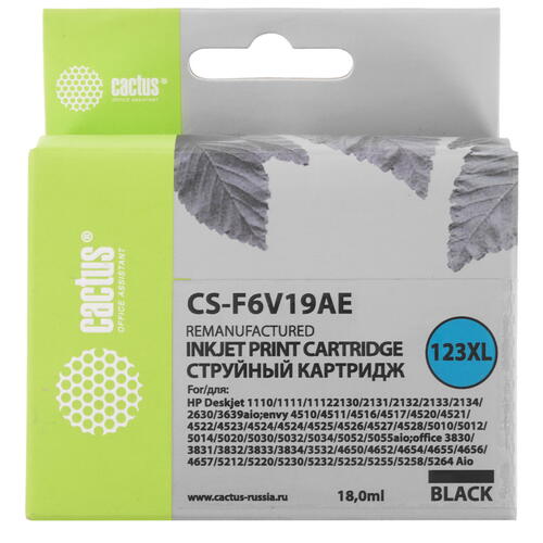 Купить Картридж Cactus CS-F6V19AE черный  9910392. Характеристики, отзывы и цены в Донецке