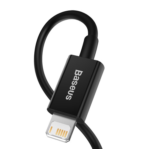 Купить Кабель круглый Baseus Lightning 8-pin - USB 2.0 Type-A черный 2 м  9260716. Характеристики, отзывы и цены в Донецке