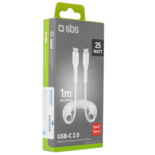 Купить Кабель витой SBS USB Type-C - USB Type-C белый 1 м  5617430. Характеристики, отзывы и цены в Донецке