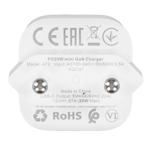 Купить Сетевое зарядное устройство ACEFAST A73 mini PD20W белый  9096531. Характеристики, отзывы и цены в Донецке