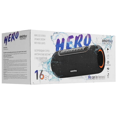 Купить Портативная колонка Smartbuy HERO, черный  9190207. Характеристики, отзывы и цены в Донецке