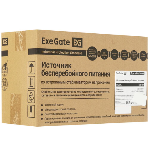 Купить ИБП ExeGate SpecialPro Smart LLB-600.LCD.AVR.4C13.RJ.USB  5418273. Характеристики, отзывы и цены в Донецке