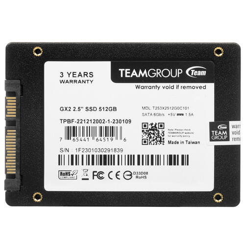 Купить 512 ГБ 2.5" SATA накопитель TEAMGROUP GX2 [T253X2512G0C101]  1373804. Характеристики, отзывы и цены в Донецке
