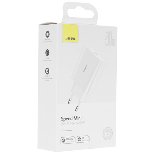 Купить Сетевое зарядное устройство Baseus Speed Mini белый  5072998. Характеристики, отзывы и цены в Донецке