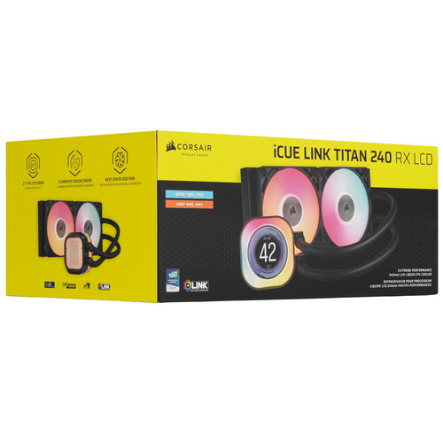 Купить Система охлаждения Corsair iCUE LINK TITAN 240 RX LCD черная  9269903. Характеристики, отзывы и цены в Донецке