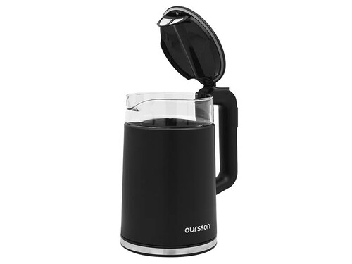 Купить Электрочайник Oursson EK1733WD/BL черный  5352115. Характеристики, отзывы и цены в Донецке