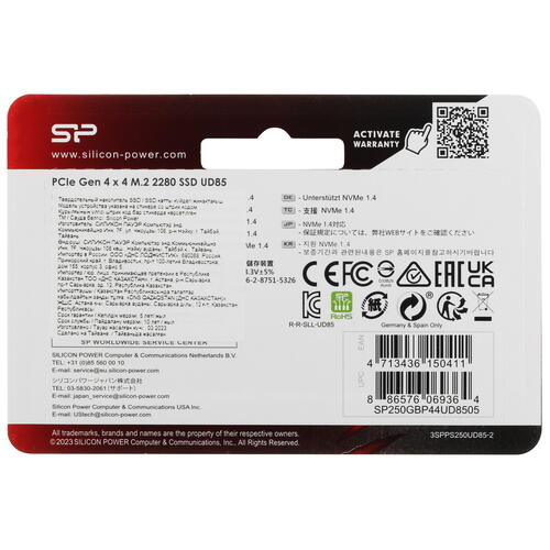 Купить 250 ГБ M.2 NVMe накопитель Silicon Power UD85 [SP250GBP44UD8505]  5405651. Характеристики, отзывы и цены в Донецке