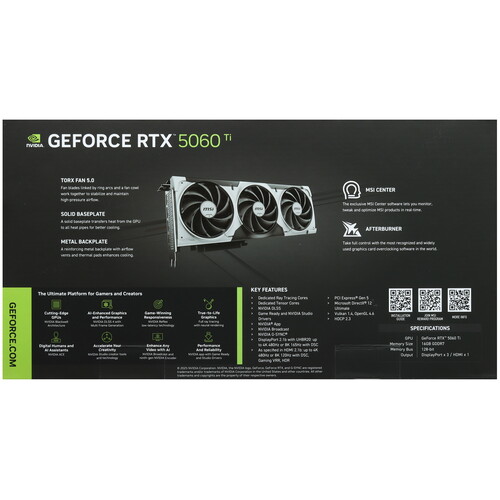 Купить Видеокарта MSI GeForce RTX 5060 Ti VENTUS 3X OC  5626128. Характеристики, отзывы и цены в Донецке