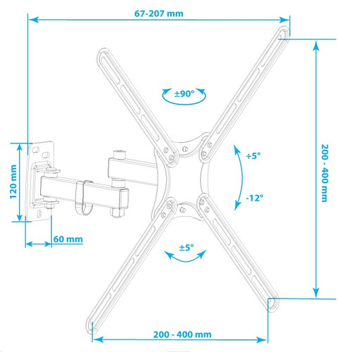 Купить Кронштейн для ТВ Kromax CORBEL-7 черный  9172274. Характеристики, отзывы и цены в Донецке