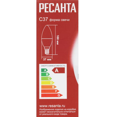 Купить Лампа светодиодная Ресанта LL-R-C37-6W-230-4K-E14  5401731. Характеристики, отзывы и цены в Донецке