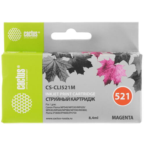 Купить Картридж Cactus CS-CLI521M пурпурный  6605420. Характеристики, отзывы и цены в Донецке