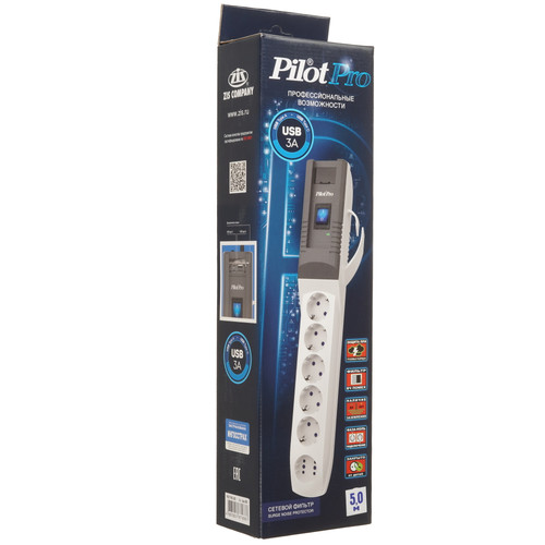 Купить Сетевой фильтр Pilot PRO USB белый  9056391. Характеристики, отзывы и цены в Донецке