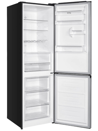 Купить Холодильник с морозильником  Korting KNFC 62980 GN черный  9158066. Характеристики, отзывы и цены в Донецке