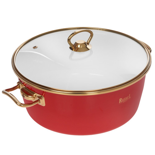 Купить Кастрюля Rashel Grand R0126 5.2 л 26 см красный  9320984. Характеристики, отзывы и цены в Донецке