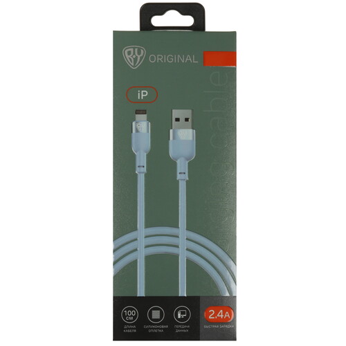 Купить Кабель круглый BY Lightning 8-pin - USB 2.0 Type-A голубой 1 м  5482118. Характеристики, отзывы и цены в Донецке