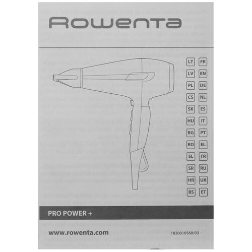 Купить Фен Rowenta Pro Power+ CV7220F0 черный  9983004. Характеристики, отзывы и цены в Донецке