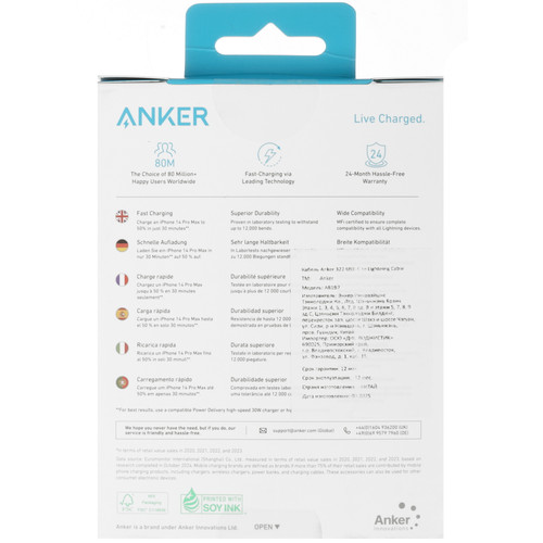 Купить Кабель Anker Lightning 8-pin - USB Type-C белый  5637466. Характеристики, отзывы и цены в Донецке