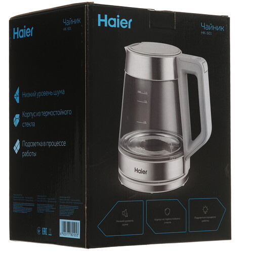 Купить Электрочайник Haier HK-501 серый  9240238. Характеристики, отзывы и цены в Донецке