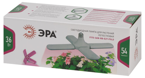 Купить Фитолампа ЭРА FITO-36W-RB-E27-FOLD розовый  9078785. Характеристики, отзывы и цены в Донецке